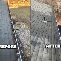 before &amp;amp; after gutter cleaning