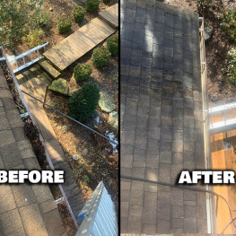 before &amp; after gutter cleaning 